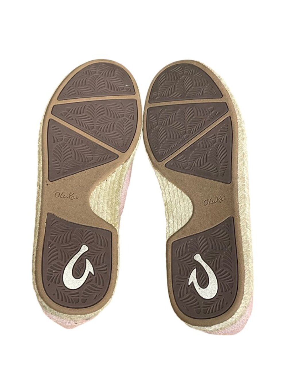 Olukai Kaula Pa'a Kapa Linen Espadrilles Pink Sz 10 Flats Slip On - Picture 8 of 10